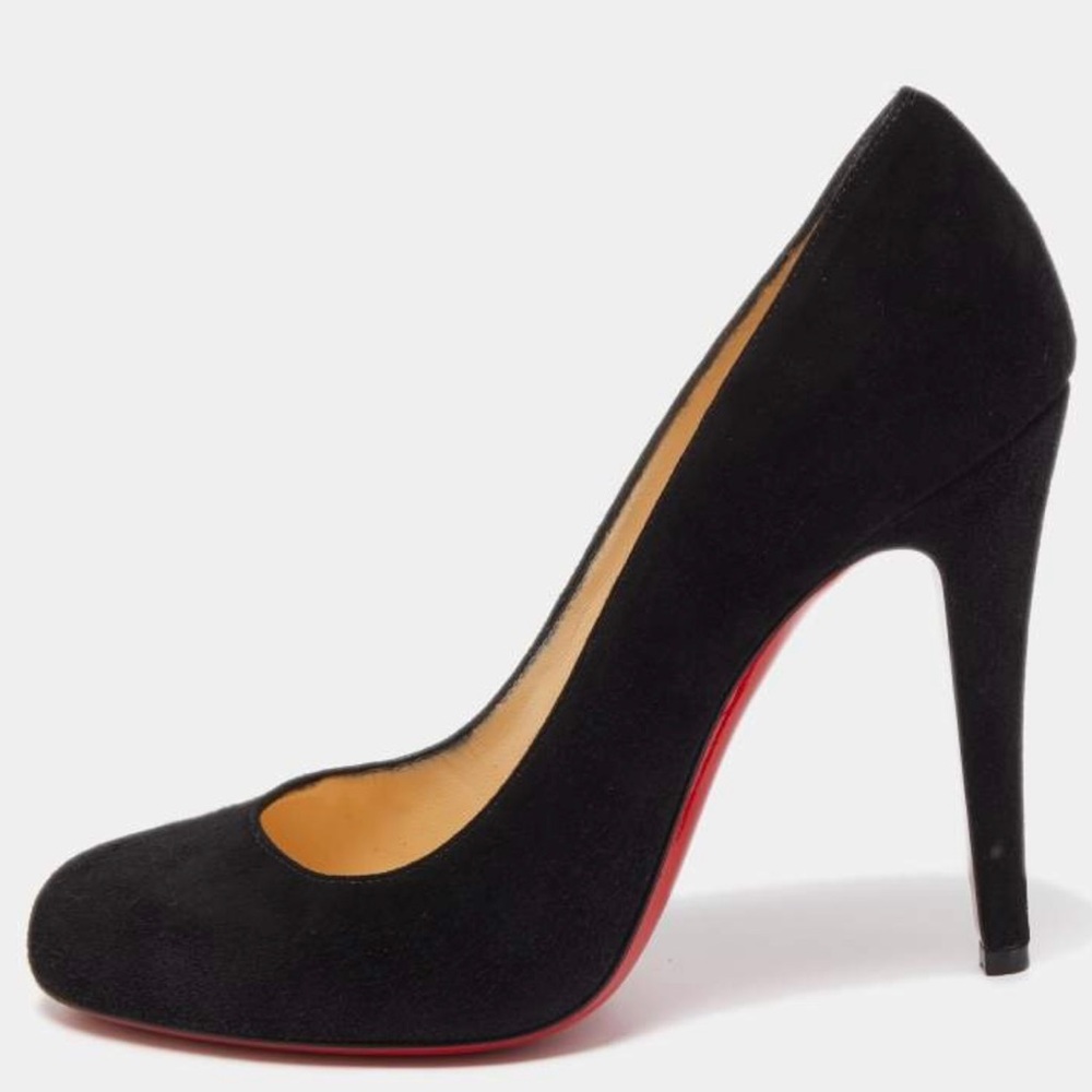 Christian Louboutin Black Suede FIFI Stilettos 37 or 7 but really first a size 6